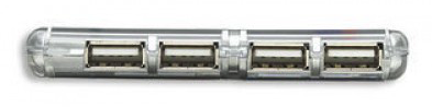 Hub USB Manhattan 160599, USB 2.0, Gris, 4 puertos
