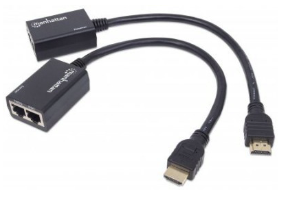 Extensor HDMI MANHATTAN 207386, Negro, HDMI
