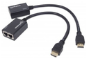 Extensor HDMI MANHATTAN 207386, Negro, HDMI