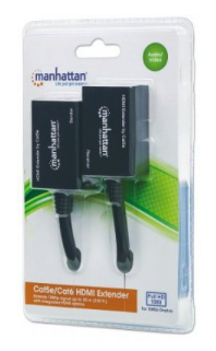 Extensor HDMI MANHATTAN 207386, Negro, HDMI