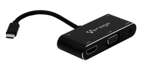 Adaptador Vorago 5 en 1 ADP-350 Usb tipo C a HDMI, VGA, Usb 3.0, Jack 3.5MM, PD
