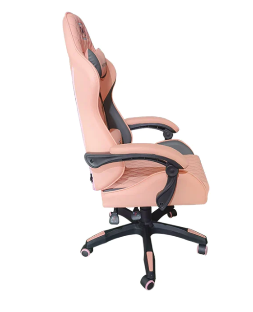 Silla Gamer RGB Inclinación Respaldo 145 Clase 4 140-150KG NSG-RGB1 FOAM 350MM 63CM*64CM*121-131CM Colin Lumbar y Cabeza Rosa/Gris