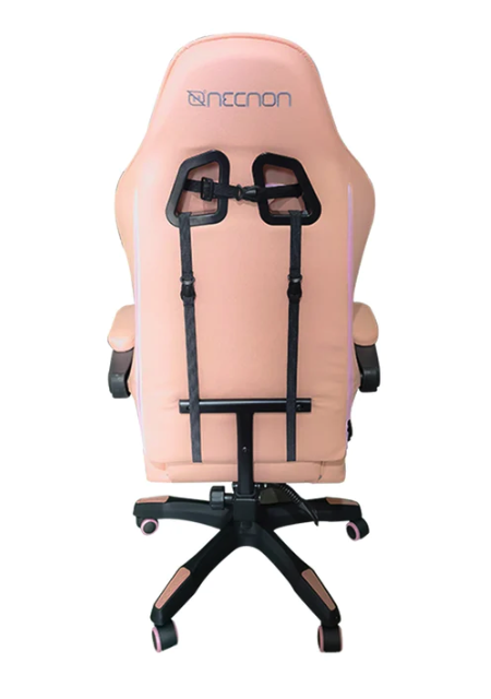 Silla Gamer RGB Inclinación Respaldo 145 Clase 4 140-150KG NSG-RGB1 FOAM 350MM 63CM*64CM*121-131CM Colin Lumbar y Cabeza Rosa/Gris