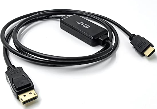 Cable adaptador convertidor HDMI 4K a Displayport 1.2 de 6 pies / 1.8 m, fuente HDMI a DisplayPort Monitor Cable unidireccional HDMI 1.4 macho a DP 1.2 macho -AHDPC