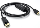 Cable adaptador convertidor HDMI 4K a Displayport 1.2 de 6 pies / 1.8 m, fuente HDMI a DisplayPort Monitor Cable unidireccional HDMI 1.4 macho a DP 1.2 macho -AHDPC