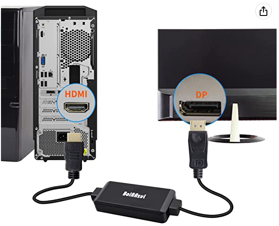 Cable adaptador convertidor HDMI 4K a Displayport 1.2 de 6 pies / 1.8 m, fuente HDMI a DisplayPort Monitor Cable unidireccional HDMI 1.4 macho a DP 1.2 macho -AHDPC