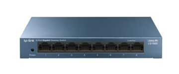 Switch de 8 puertos gigabit TP-LINK LS108G para escritorio plug and play con carcasa de acero